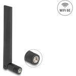 Delock WiFi 6E Antenne RP-SMA Stecker 3 dBi omnidirektional mit Kippgelenk schwarz (89078)