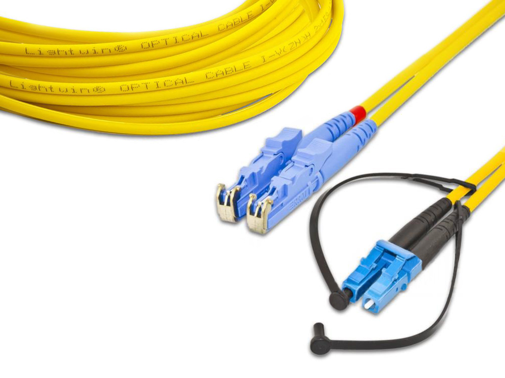 Lightwin LDP-50 LC-LC 0.25 OM3 Duplex LWL Patchkabel 0,25 m Gelb