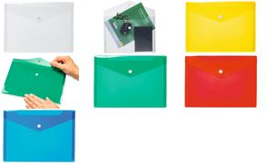 HERMA Dokumententasche, PP, DIN A5, farbig sortiert Format: 250 x 180 mm, mit Druckknopf-Verschluss - 1 Stück (20050)