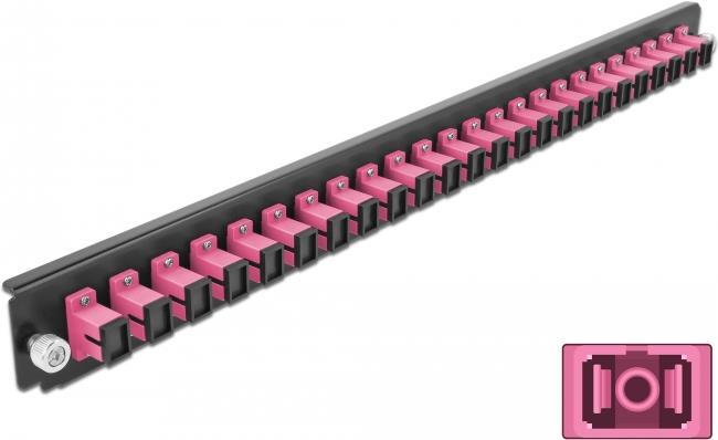 DeLOCK - Rack-Montageblech für Glasfaser-Spleißbox - Vorderseite - SC MM X 24 - violett - 1U - 48,3 cm (19) (43355)