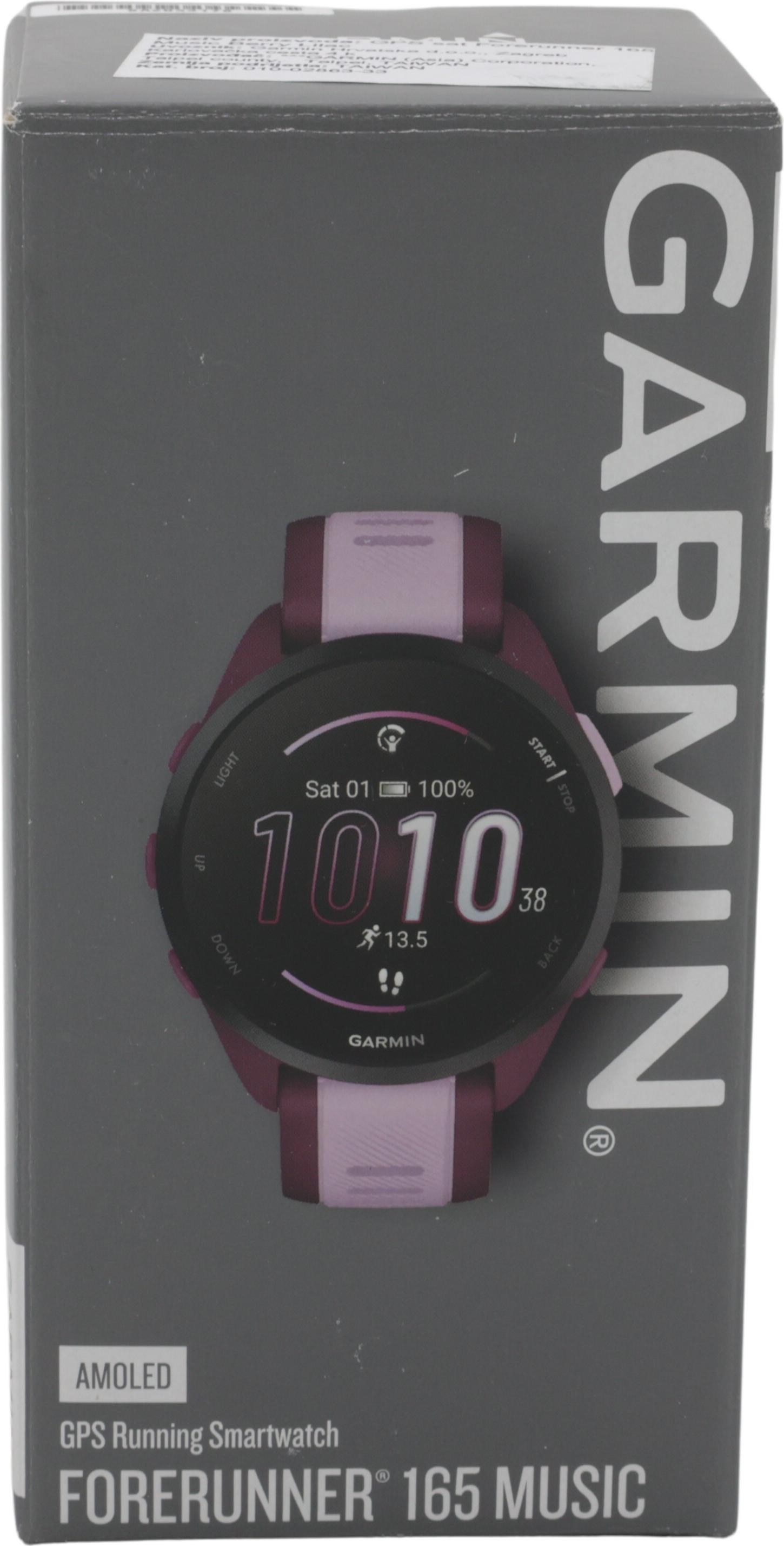 Garmin Forerunner 165 Music 1.2" AMOLED GPS Smartwatch 4 GB Berry, Flieder