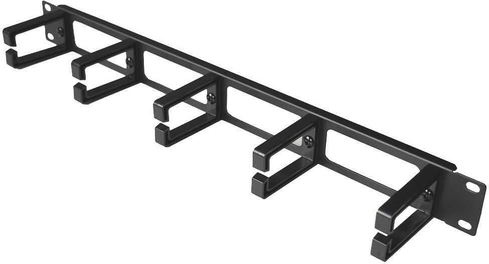 IT-BUDGET 19"-Kabeldurchführungsplatte mit 5 Kabelbügel aus stabilem Kunststoff-Profil (90ITBKDFPOB1HES)