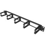 IT-BUDGET 19"-Kabeldurchführungsplatte mit 5 Kabelbügel aus stabilem Kunststoff-Profil (90ITBKDFPOB1HES)