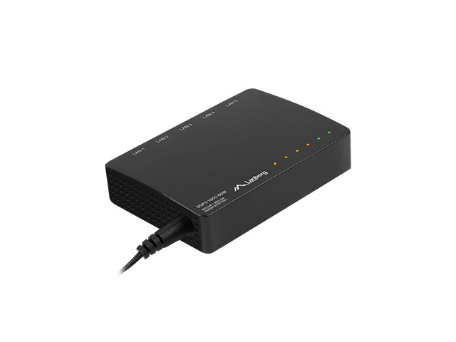 Lanberg DSP3-1005-60W Switch 5 Ports Gigabit Ethernet PoE+ Schwarz
