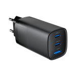 Gembird TA-UC-PDQC65-01-BK 3-Port 65 W GaN USB PowerDelivery Schnellladegerät, Schwarz (TA-UC-PDQC65-01-BK)