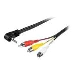Wentronic Goobay 3,5mm-Klinke-/Cinch-Adapterkabel, 1.5 m - Klinke 3,5 mm-Stecker (4-Pin, Stereo) 90° > 3x Cinch-Stecker (50209)