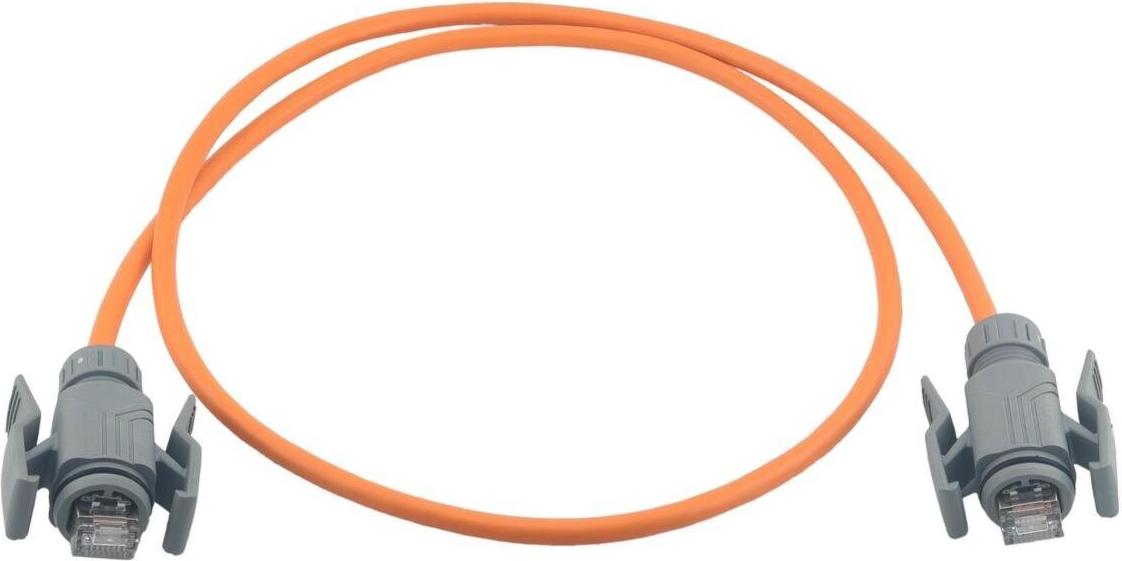 Wirewin Industrial Patchkabel KAT6A, Anti-UV PUR Mantel, S/FTP, orange, 2x IP67 RJ45 Patchkabel (PKW-I2-SF-K6A-PUR 7.5 OR)