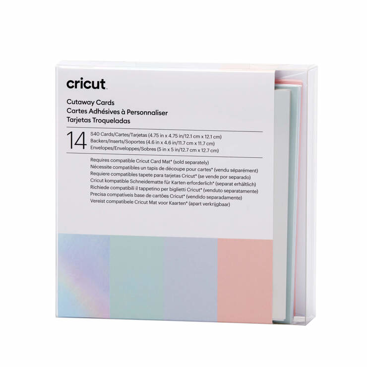 Cricut Cutaway Kartenset Pastel 121 x 121 mm 14 Stück Blau Silber