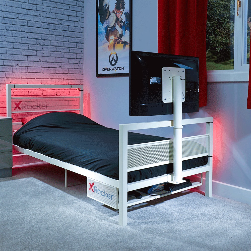 Xrocker 2020123 Gaming Einzelbett 90x190 cm Metall Weiß