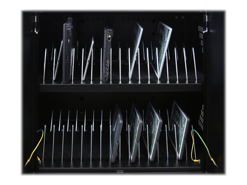 LEBA NoteCart Flex Extended 24 - Wagen für 24 Tablets/Notebooks - verriegelbar - Schwarz, Grau