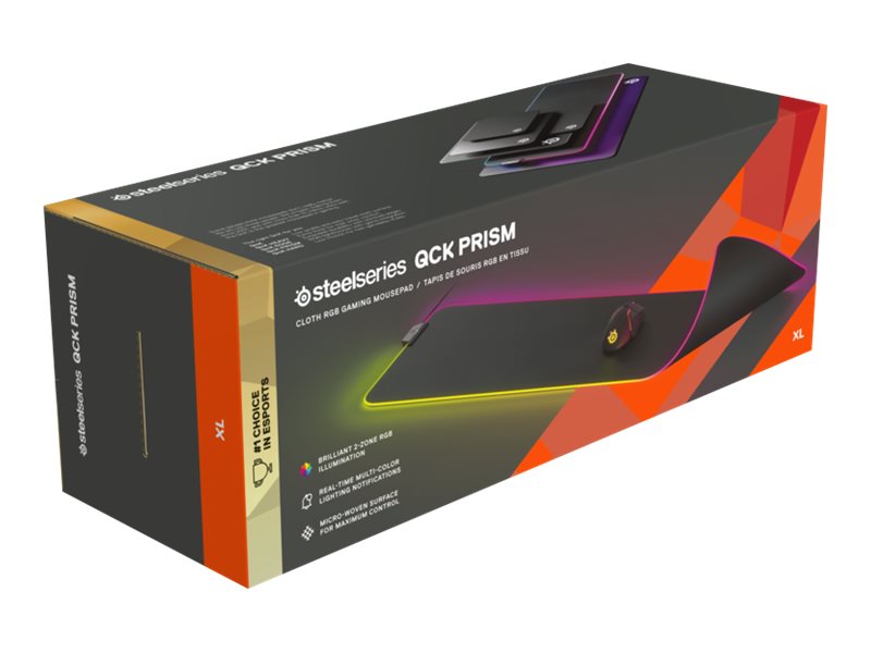 SteelSeries QcK Prism XL Gaming-Mauspad RGB-Beleuchtung 90 × 30 cm Schwarz