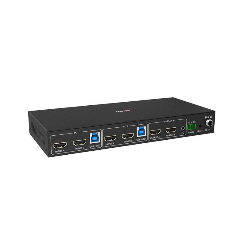 Lindy 39314 Dual-Head HDMI 4K60 USB 3.0 KVM-Switch Schwarz