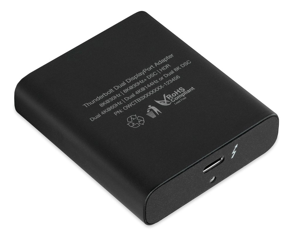 OWC Thunderbolt Dual DisplayPort Adapter USB Typ-C 7680 x 4320 Pixel Schwarz
