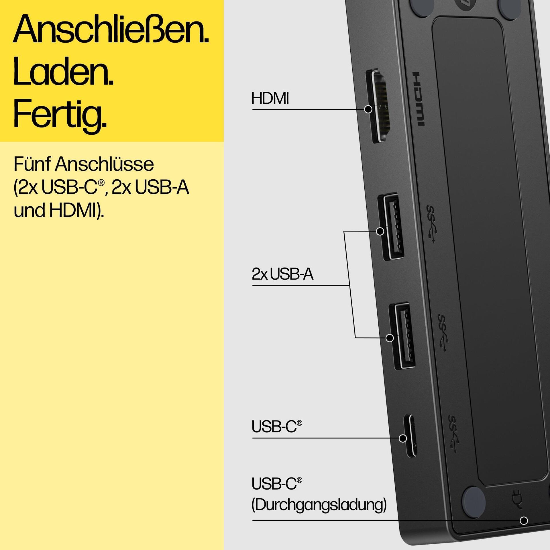 HP USB-C Travel Hub G3 Dockingstation USB-C HDMI Schwarz