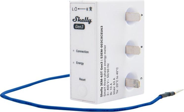Shelly · Hutschiene · "3EM-63T Gen3" · Stromzähler (Shelly_3EM-63T Gen3)