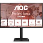 AOC 27E4U 24 Zoll FHD Monitor, 120Hz, IPS, 1ms MPRT, Adaptive Sync, HDR-Modus, Höhenverstellung (1920x1080,HDMI 1x 1.4,DP 1x 1.2, USB-Hub) Schwarz [Energieklasse C] (27E4U)