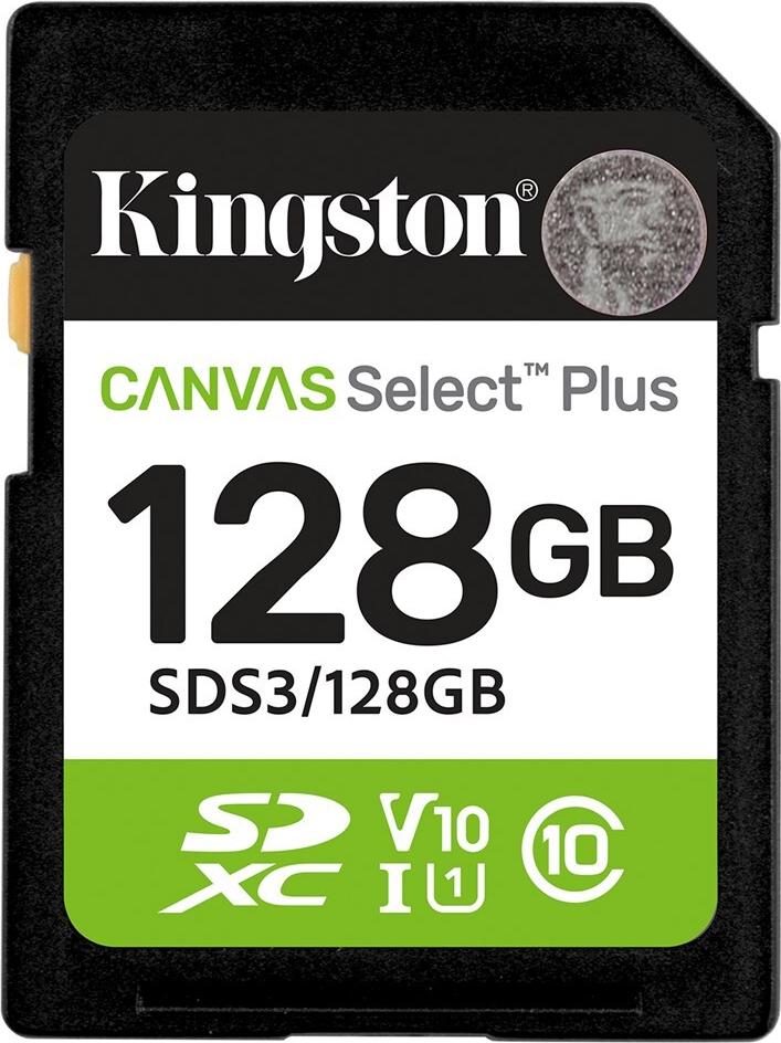 Kingston Technology 128GB SDXC Canvas Select Plus Gen3 150MB/s C10 UHS-I U1 V10 (SDS3/128GB)