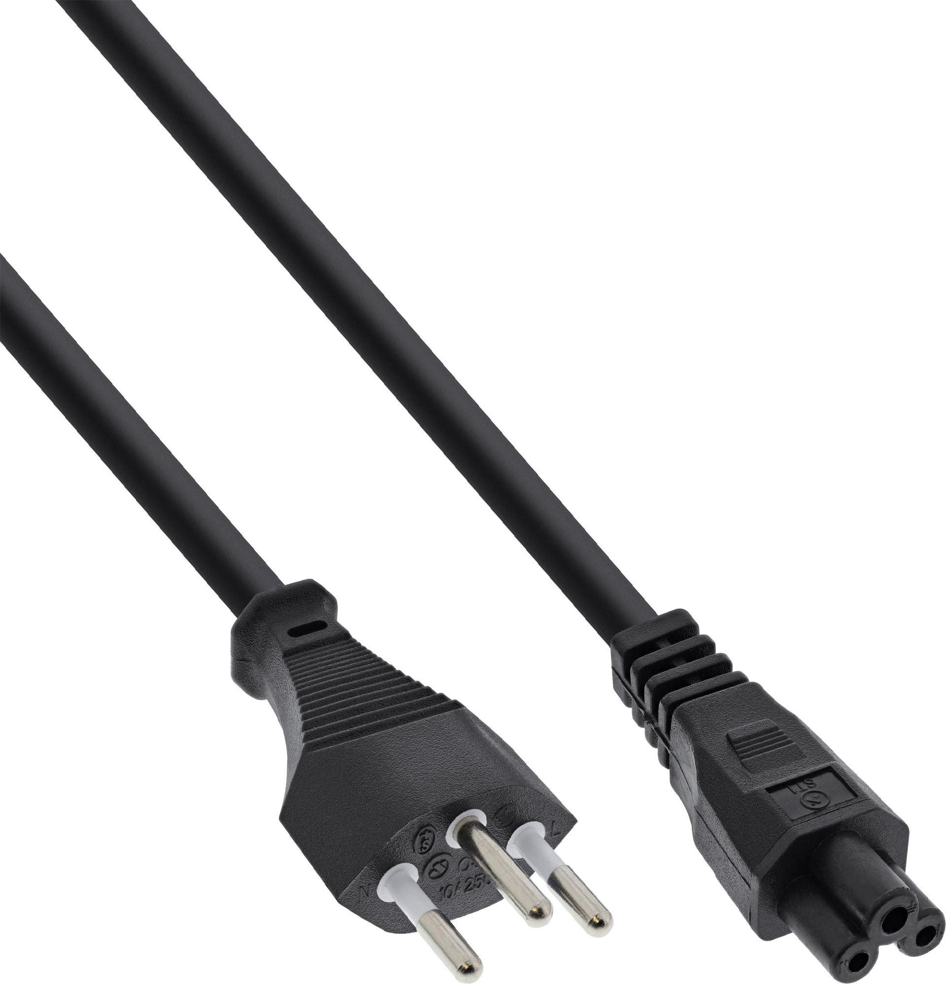 35er B-Pack InLine® Netzkabel für Notebook, Schweiz, 3pol Kupplung, 2m (B-16656C)