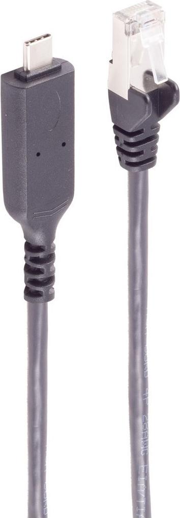 shiverpeaks ®--USB-C LAN Adapterkabel 1G, USB Typ C Stecker auf RJ45, PVC, schwarz, 7,5m (BS13-51065)
