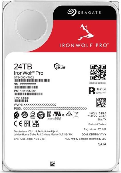Seagate IronWolf Pro 24 TB Interne Festplatte 3,5" SATA 6Gb/s 7200 rpm