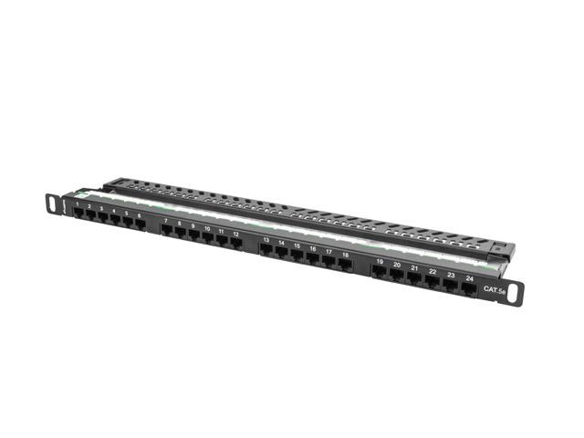 Lanberg PPU5-0024-B Patchpanel 24-Port Cat 5e 0.5U Schwarz