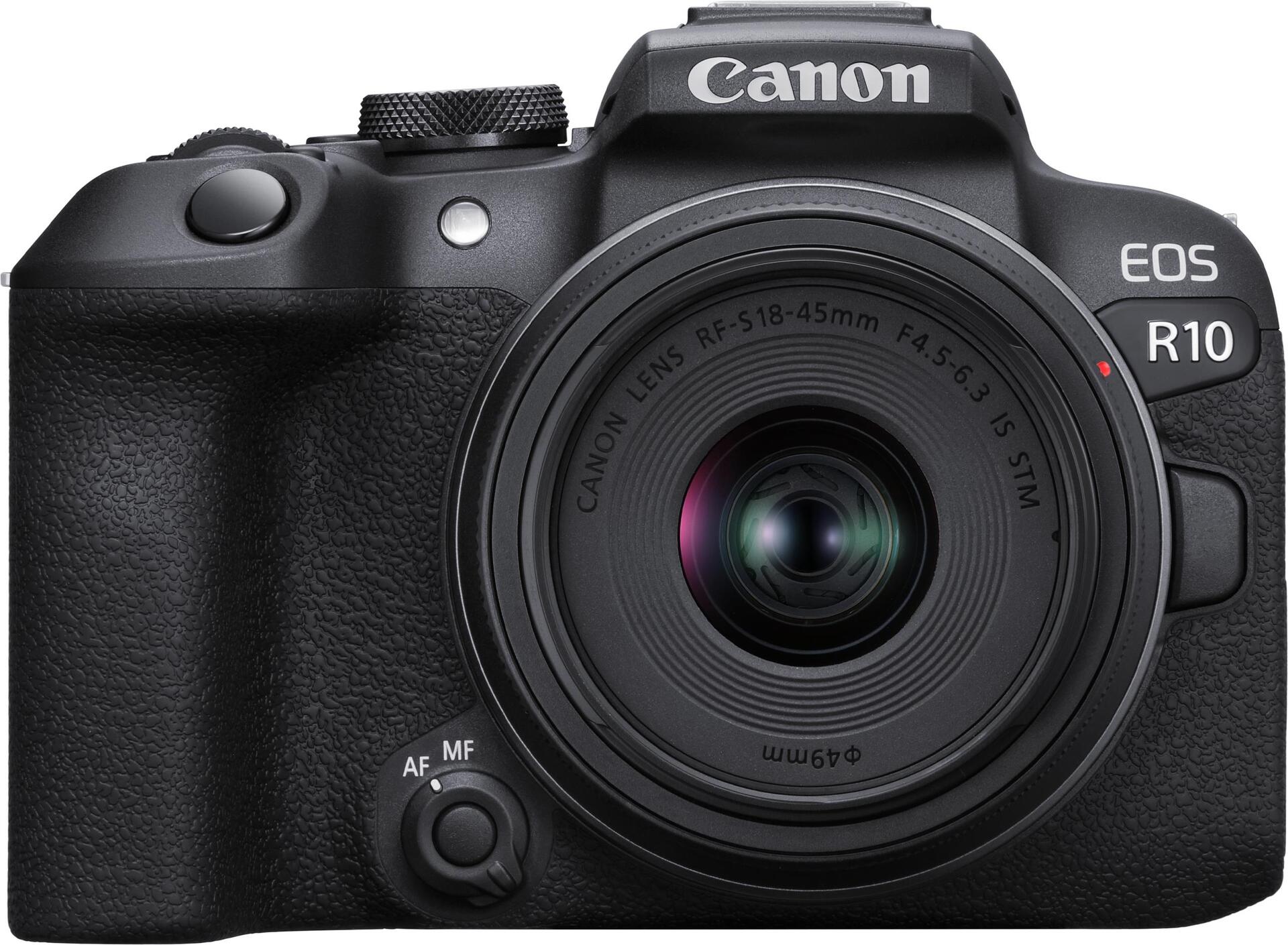 Canon EOS R10 + RF-S 18-45mm F4.5-6.3 IS STM MILC 24,2 MP CMOS 6000 x 4000 Pixel Schwarz (5331C010)