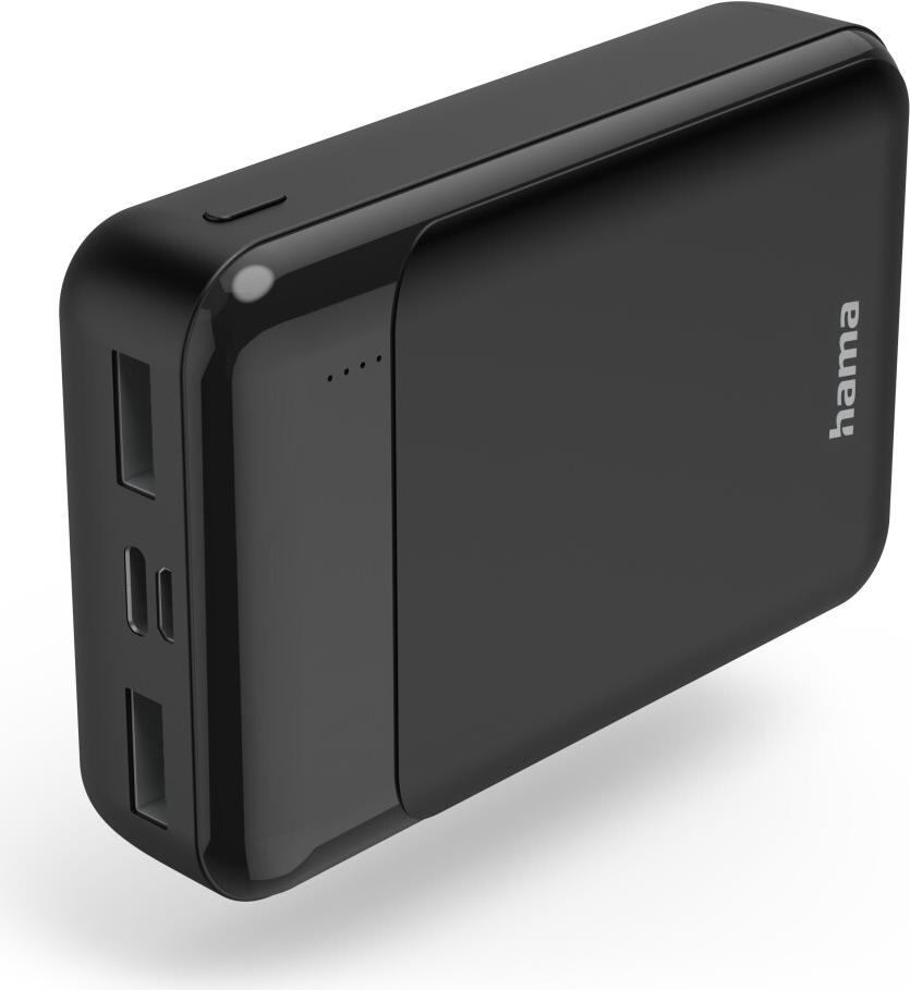 Hama Power Pack Eco Power 10, 10000mAh, Ausgänge: 1x USB-C, 2x USB-A, Schwarz (00187285)