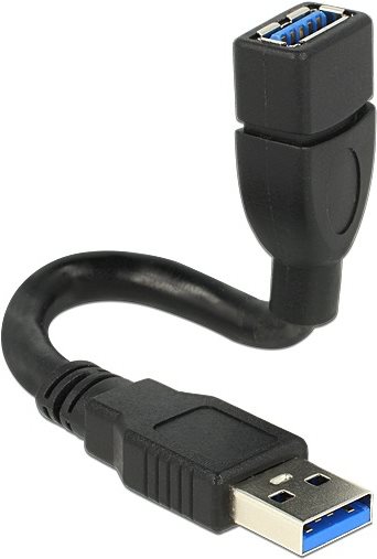 DeLOCK ShapeCable - USB-Verlängerungskabel - 9-polig USB Typ A (M) - 9-polig USB Typ A (W) - 15cm (USB3.0) - Schwarz (83713)