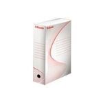 Esselte Archiv-Schachtel, Rückenbreite: 100 mm, weiß aus Wellpappe, mit Linienaufdruck als Organisationsleiste (128201)