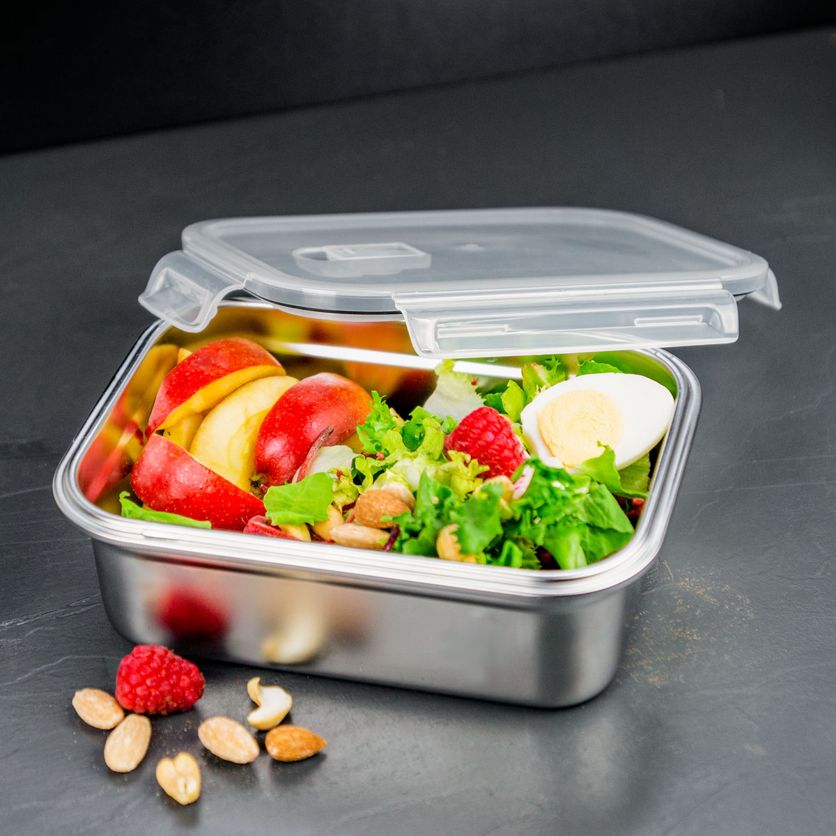 Lurch Lunchbox Safety Brotdose 1500 ml Edelstahl Transparent Silber