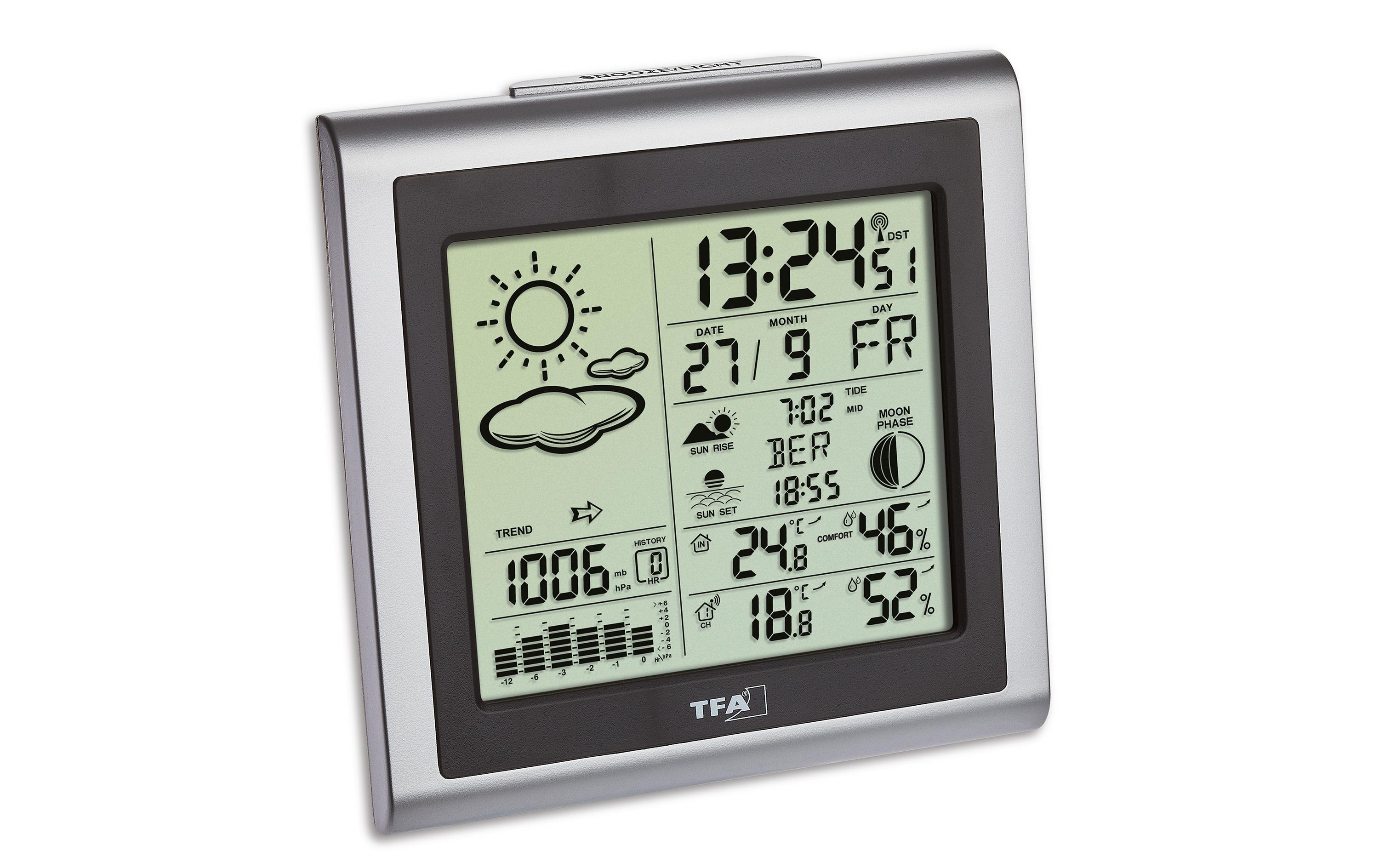 TFA Dostmann LARGO 35.1145.54 Funk-Wetterstation Silber