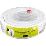Goobay 90 dB SAT Koaxialkabel, 2x geschirmt, 25 m, Weiß - für digitale SAT- und BK-Kabelanlagen mit Stahl/Kupfer Innenleiter (49760)