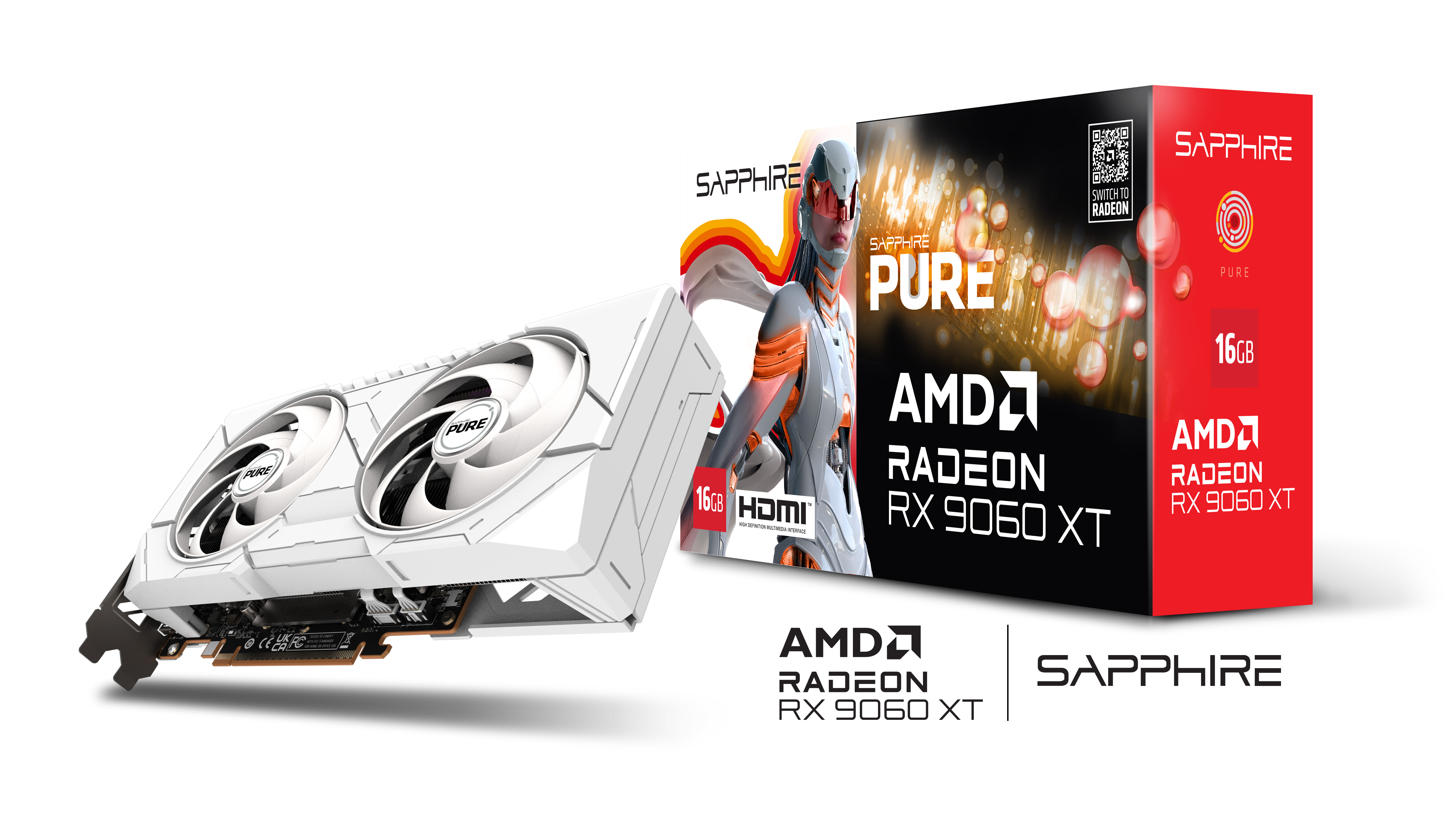 Sapphire RADEON 11350-02-20G Radeon RX 9060 XT 16 GB GDDR6 Weiß