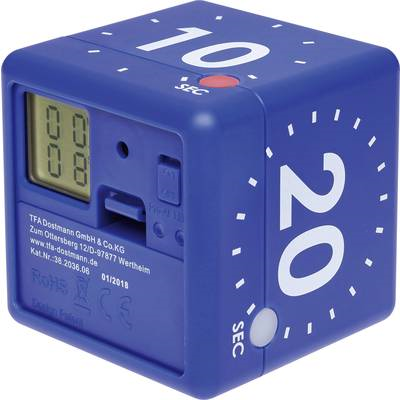 TFA Timer CUBE Timer Digitaler Würfel-Timer, blau Blau digital (38.2036.06)