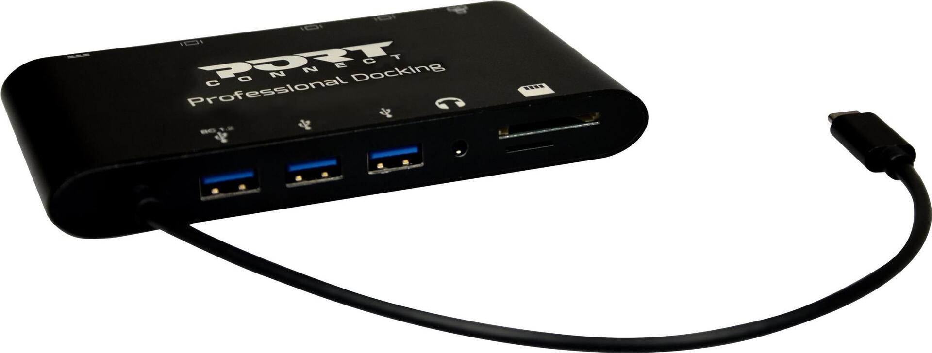 Port Designs PORT connect TRAVEL 1X4K ++ Dockingstation Schwarz