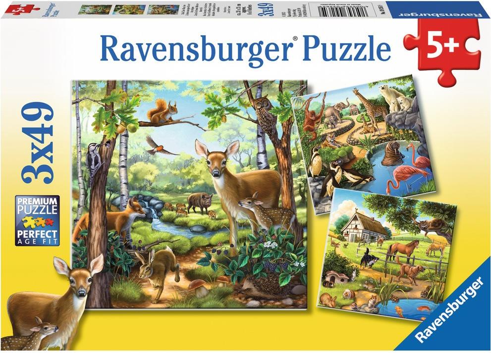 Ravensburger RAVEN. 3x49 EL. Haustiere