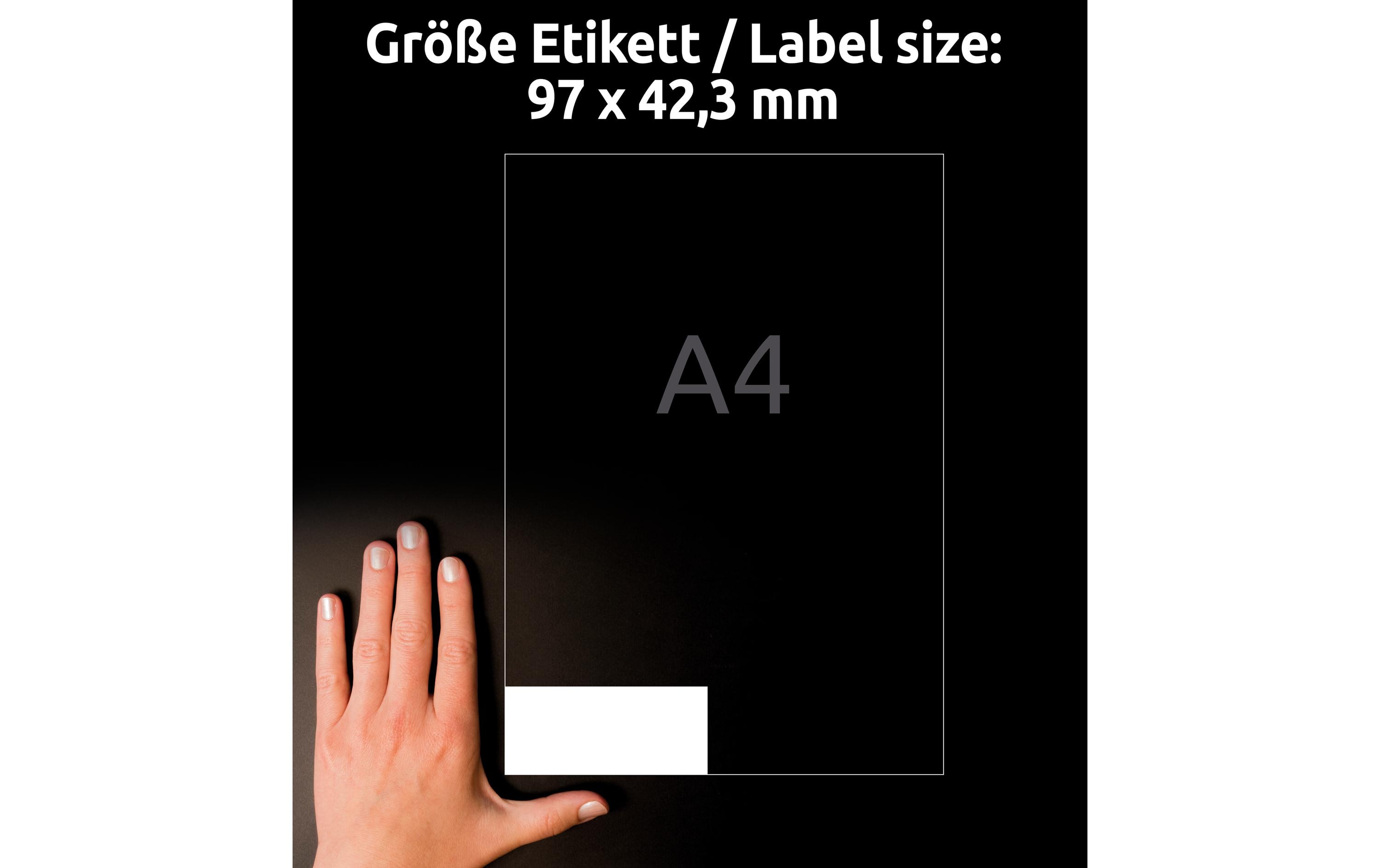 Avery Zweckform 4781-65 Universal-Etiketten 97 x 42,3 mm A4 65 Blatt Permanent Weiß