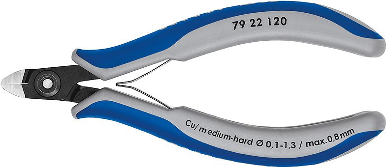 Knipex 79 22 120 Elektronik- u. Feinmechanik Seitenschneider ohne Facette 120 mm