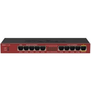 Mikrotik RB2011IL-IN Gigabit Ethernet (10/100/1000) Energie Über Ethernet (PoE) Unterstützung Rot Netzwerk-Switch (RB2011iL-IN)