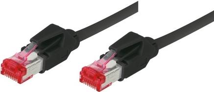 Patchkabel S/FTP, PiMF, Cat 6, schwarz, 3.0 m halogenfrei, mit Draka-Kabel und Hirosesteckern TM21 (bisherige Bezeichnung S/STP) (71803S)