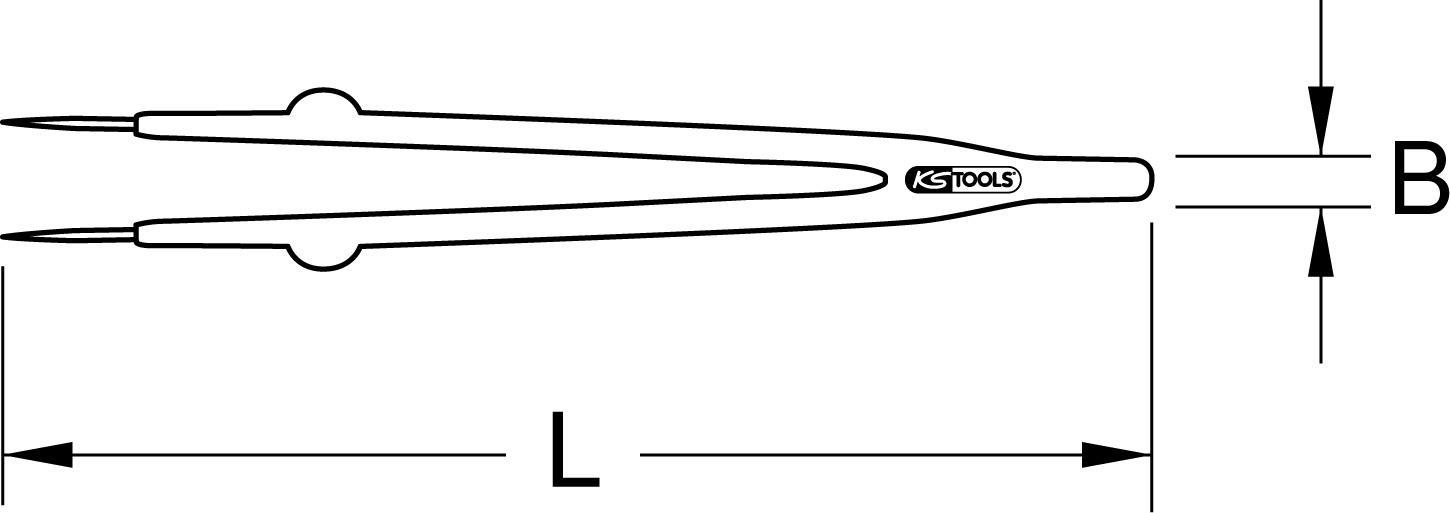 KS TOOLS Isolierte Pinzette, gerade, 15,5mm (117.1629)