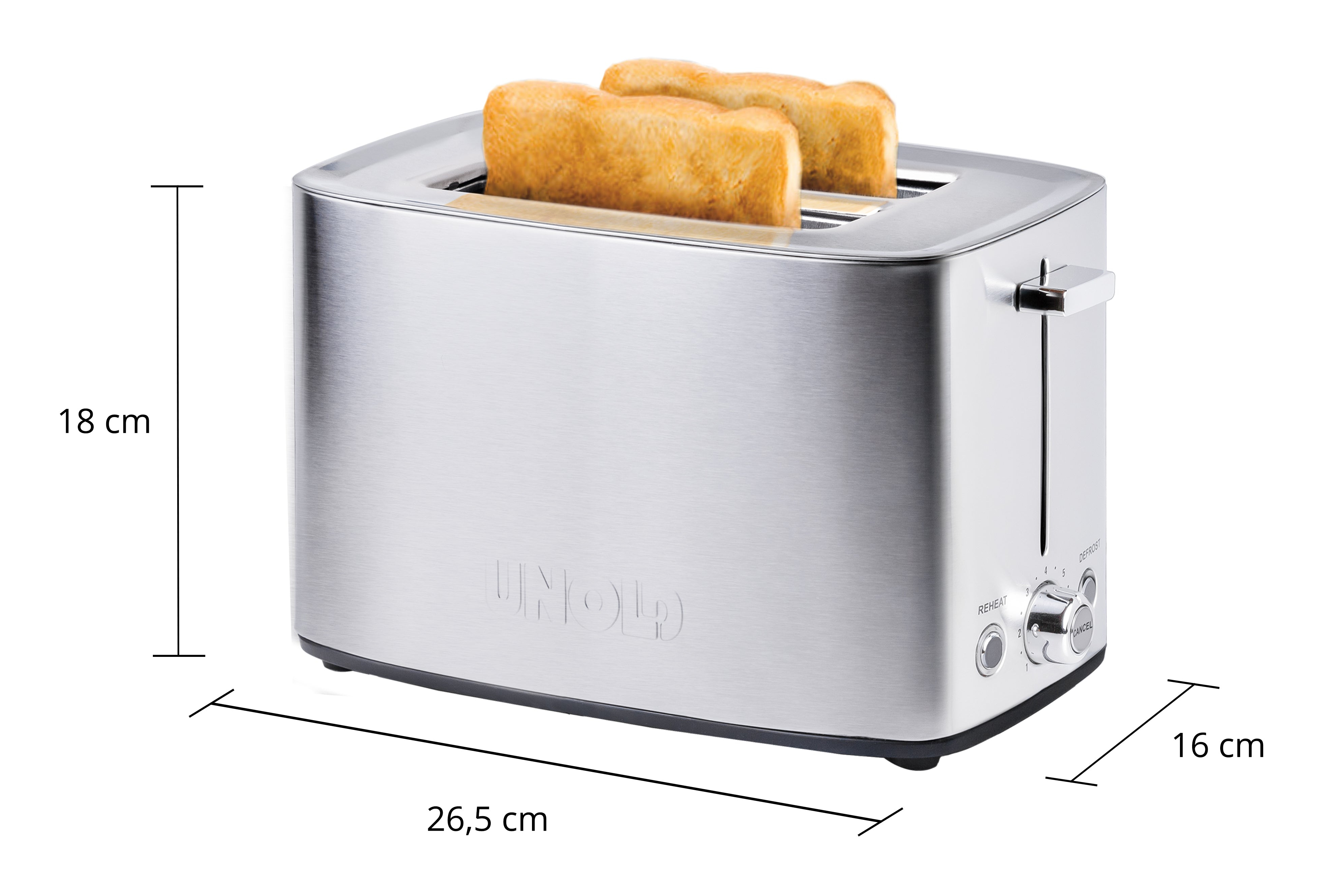 Unold Thommy 38216 Toaster 1400 W 2 Scheiben Edelstahl