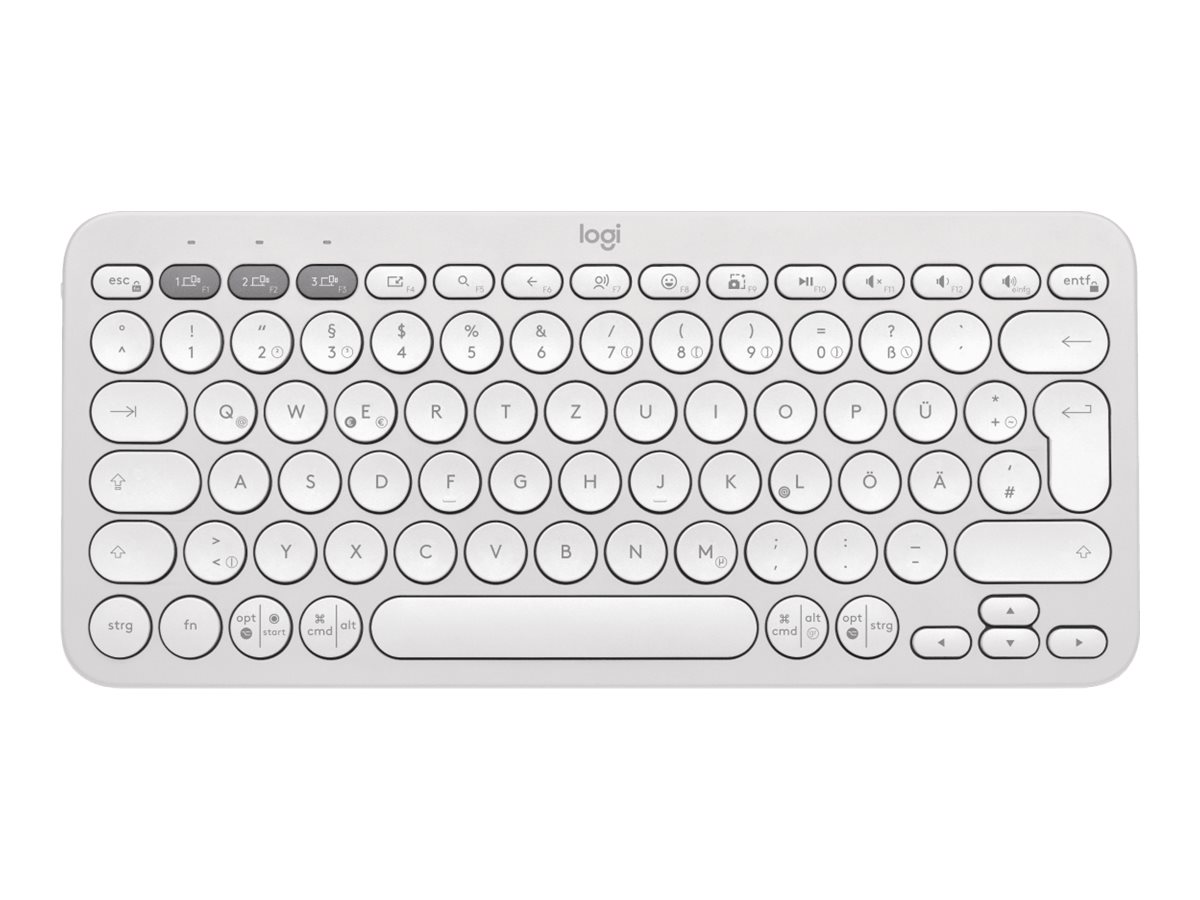 Logitech Pebble Keys 2 K380s Tastatur QWERTZ Bluetooth Tonal White