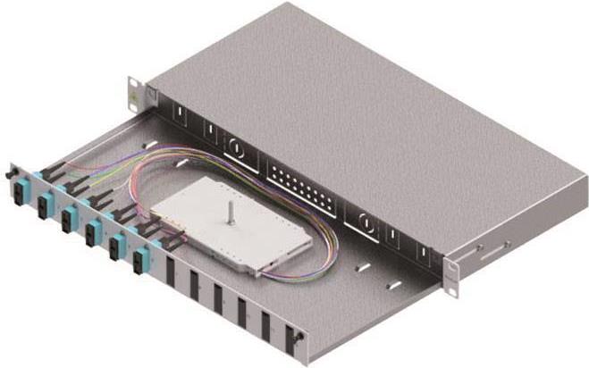 ZVK LSB1A113 LWL-Spleißgehäuse Basic 1HE 6x SC-Duplex Standard OM3 ausziehbar (LSB1A113)