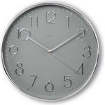 Hama Wanduhr Korsika, Ø 30 cm, ohne Ticken, Silber/Grau (00185874)
