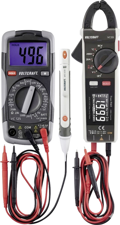 Voltcraft DT-TEST-KIT 150 Digital-Multimeter Set mit Stromzange VC-331 CAT III 600 V
