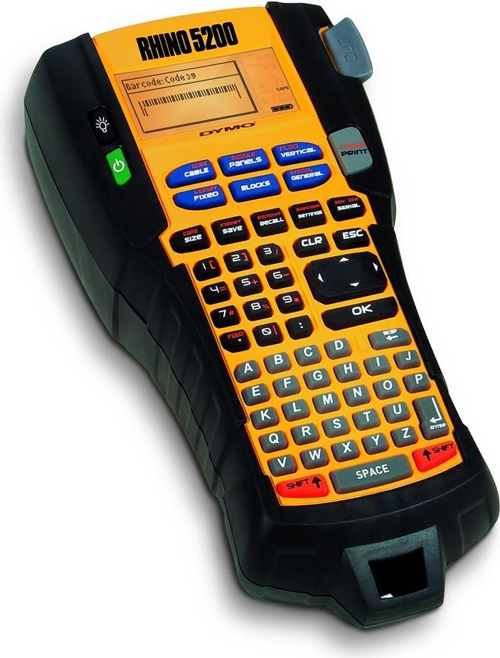DYMO Rhino 5200 Hard Case Kit Etikettendrucker Thermotransfer 180 x 180 DPI Schwarz, Gelb