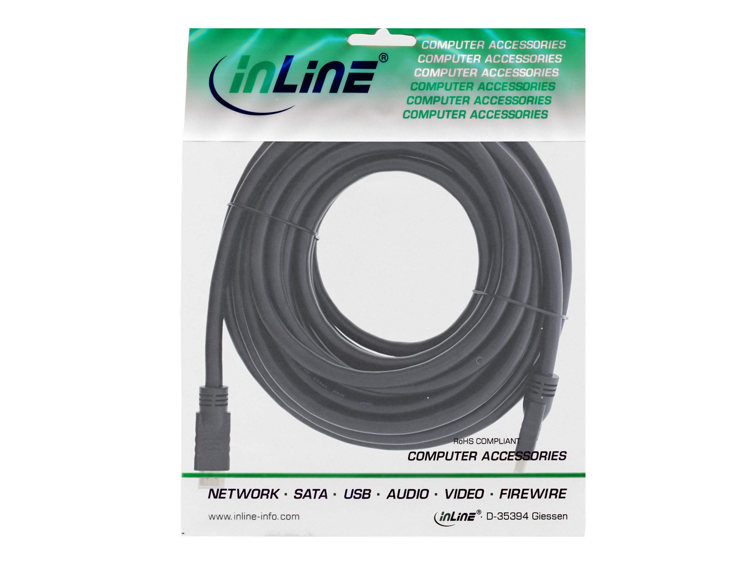 InLine High Speed HDMI-Kabel mit Ethernet, Premium, Stecker/Stecker, 10 m, Schwarz