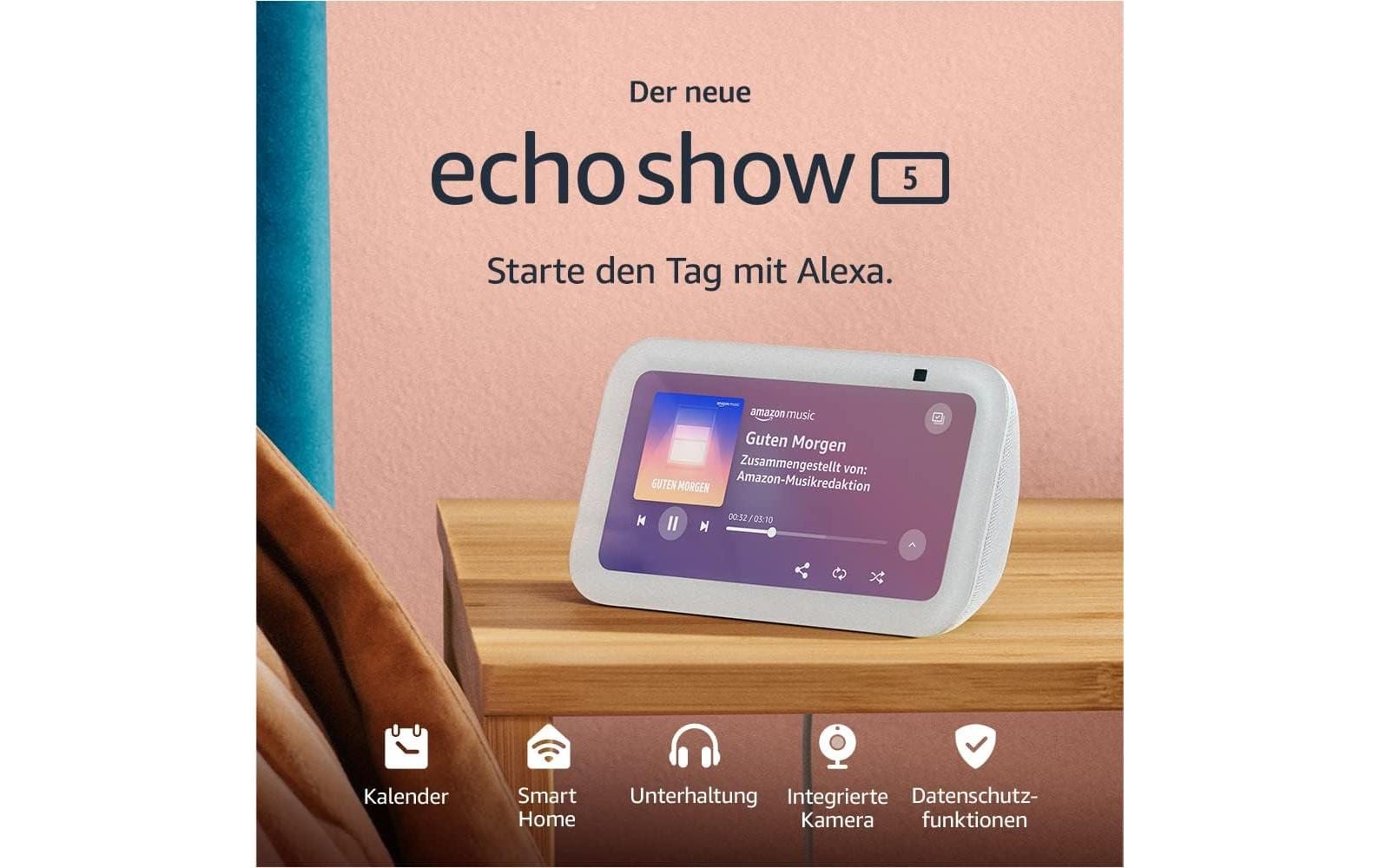 Amazon Echo Show 5 (3. Gen.) Smart Display mit Alexa 5,5" Weiß