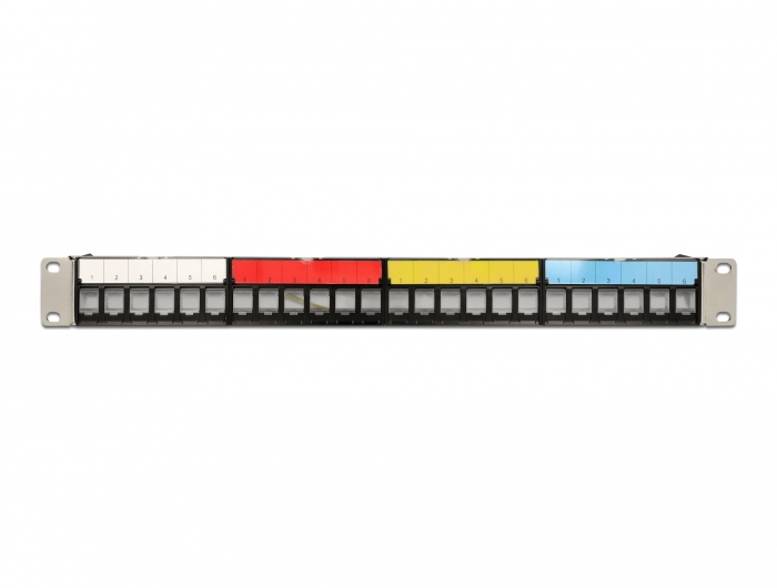 Delock Keystone Patchpanel 24 Port 19" 1 HE Schwarz